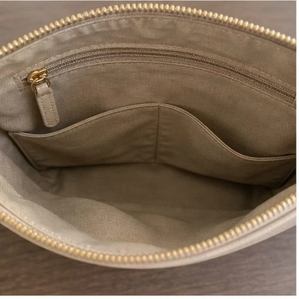 Tan Quilted Crossbody Bag